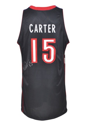 1999-00 Vince Carter Toronto Raptors Game-Used & Autographed Road Jersey (JSA)