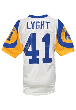 1997 Todd Lyght St. Louis Rams Game-Used & Autographed Road Jersey (JSA)