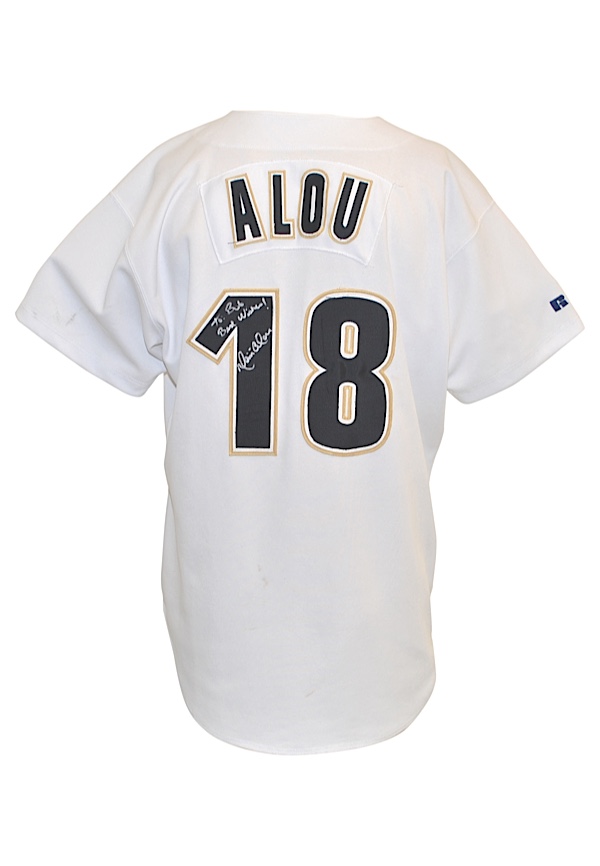 1997 Moises Alou Batting Practice Worn and Signed Jersey. As a