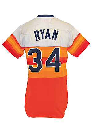 Circa 1985 Nolan Ryan Houston Astros Game-Used & Autographed Home Jersey (Full JSA LOA)