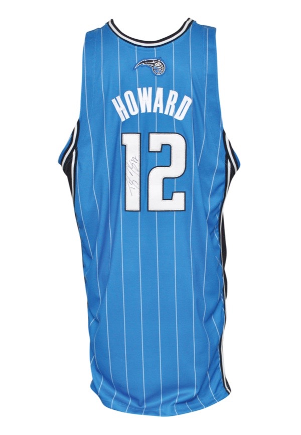 Lot Detail - 2008-09 Dwight Howard Orlando Magic Game-Used & Autographed  Road Jersey (JSA)
