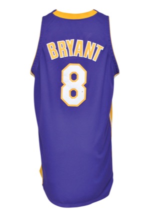 2000-01 Kobe Bryant Los Angeles Lakers Game-Used & Autographed Road Jersey (Championship Season)