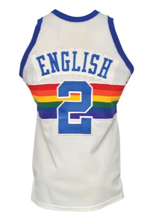 1986-87 Alex English Denver Nuggets Game-Used Home Jersey