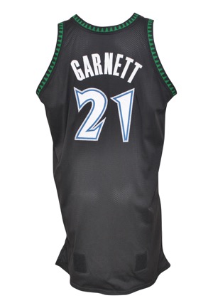 2004-05 Kevin Garnett Minnesota Timberwolves Game-Used Black Alternate Uniform (2)(BBHoF LOA)