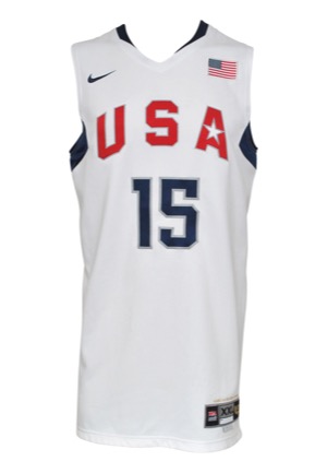 2008 Carmelo Anthony USA Olympic Team Game-Used White Jersey (Gold Medal Team)
