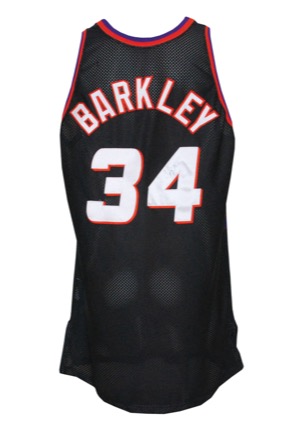 1995-96 Charles Barkley Phoenix Suns Game-Used & Autographed Black Alternate Jersey (JSA • BBHoF LOA)