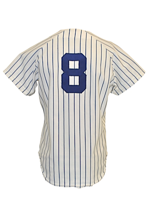 1980 Yogi Berra New York Yankees Coaches-Worn & Autographed Home Pinstripe Jersey (JSA)