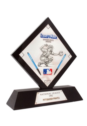 1982 Rick Rhoden Pittsburgh Pirates Eraser Mate Award (Rhoden LOA)