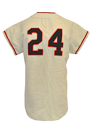 1957 Willie Mays New York Giants Game-Used Home Flannel Jersey (Fantastic All-Original Condition • Final Season In NY • Single Owner Provenance Directly Sourced From The Team In The 50s • Hobby...
