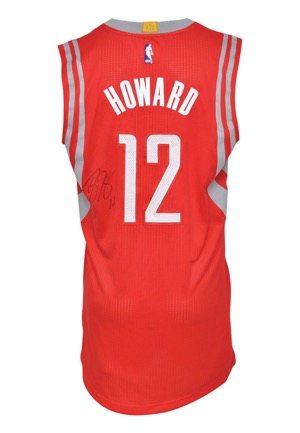 2014-15 Dwight Howard Houston Rockets Game-Used & Autographed Road Jersey (JSA)