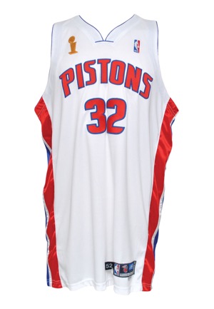 2004-05 Rip Hamilton Detroit Pistons NBA Finals Game-Used Home Jersey