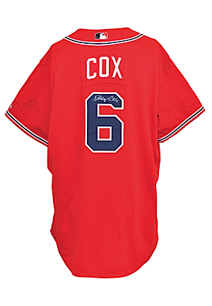 2007 Bobby Cox Atlanta Braves Manager-Worn & Autographed Sunday Home Alternate Jersey (JSA • Sourced From Julio Franco)