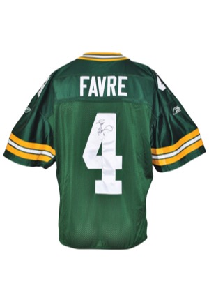 2004 Brett Favre Green Bay Packers Game-Used & Autographed Home Jersey (JSA)
