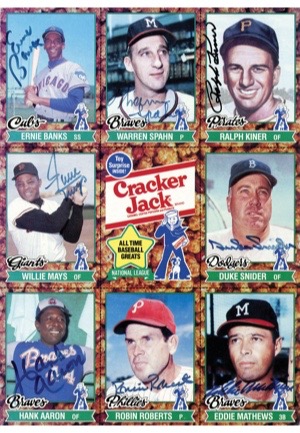 1982 Cracker Jack All-Star Old Timers Game Autographed Commemorative Uncut Sheets (2)(JSA • 16 Sigs & 15 HoFers)