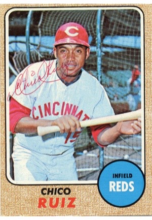 1968 Chico Ruiz Autographed Topps Baseball Card #213 (JSA)