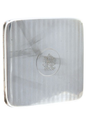 1928 Arnold Rothstein "AR" Monogrammed Silver Cigarette Case