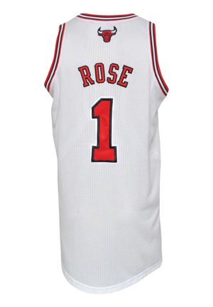 2010-11 Derrick Rose Chicago Bulls Game-Used & Autographed Home Jersey (JSA • MVP Season)