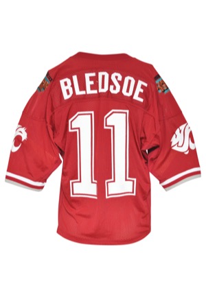 12/29/1992 Drew Bledsoe Washington State University Cougars Copper Bowl Game-Used Road Jersey