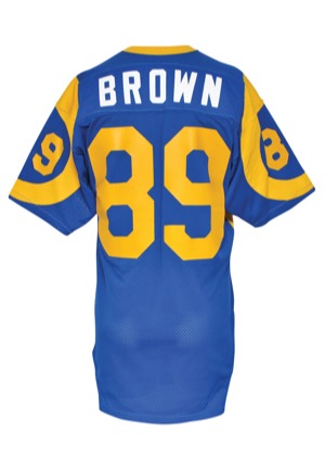 1985 Ron Brown Los Angeles Rams Game-Used Home Jersey (Repair)