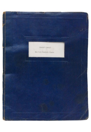 1950s Charlie Conerly New York Giants Personal Playbook