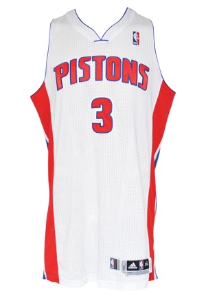 2010s Rodney Stuckey & Brandon Knight Detroit Pistons Game-Used Home Jerseys (2)