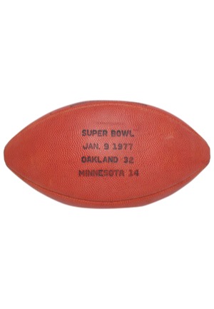 1/9/1977 Oakland Raiders vs. Minnesota Vikings Super Bowl XI Commemorative Football (Team Employee LOA)