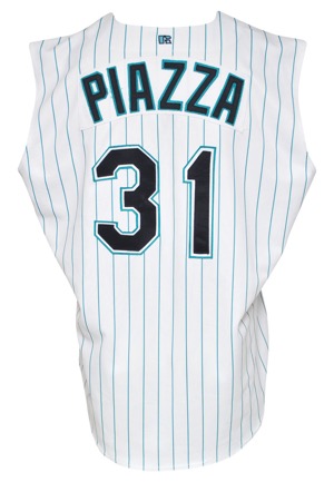 1998 Mike Piazza Florida Marlins Game-Issued Home Vest
