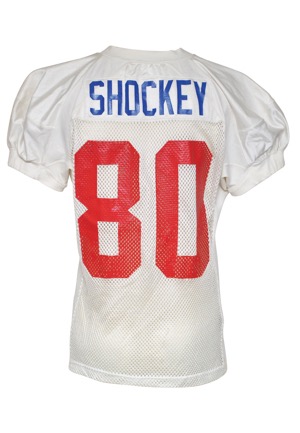 2002 Jeremy Shockey Rookie New York Giants Practice-Worn White Mesh Jersey