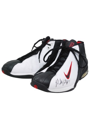 Michael Vick Atlanta Falcons Game-Used & Twice-Autographed Turf Shoes with Signed 8x10" Photo (2)(JSA)