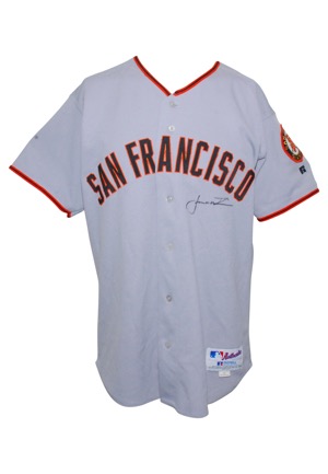 San Francisco Giants Game-Used & Autographed Road Jerseys – 2003 Williams, Circa 2005 Durham, 2006 Schmidt & Circa 2007 Winn (4)(JSA)