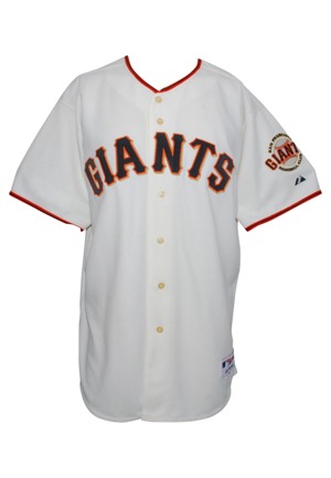 San Francisco Giants Game-Used & Autographed Jerseys – Mid 2000s Pedro Feliz Road, Circa 2003 Marquis Grissom Home and Road & 2005 Mike Matheny Home (4)(JSA)