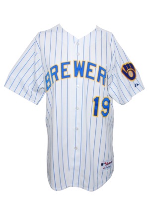 Robin Yount Milwaukee Brewers & Ivan Rodriguez Detroit Tigers Autographed Team-Issued Jerseys (2)(JSA)