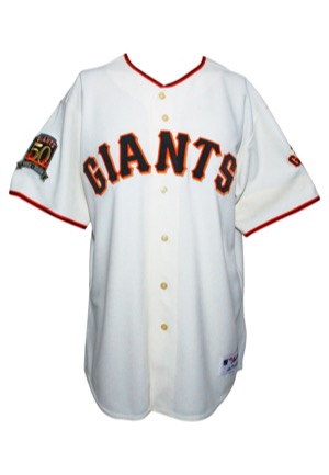2008 Gaylord Perry San Francisco Giants Worn & Autographed Home Jersey Attributed to "Giants Legends Day" (JSA)