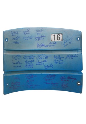 Original Yankee Stadium Seatback Signed by 31 Yankees (JSA • Steiner LOA)