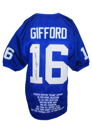 Frank Gifford Autographed New York Giants Replica Home Jersey (JSA)