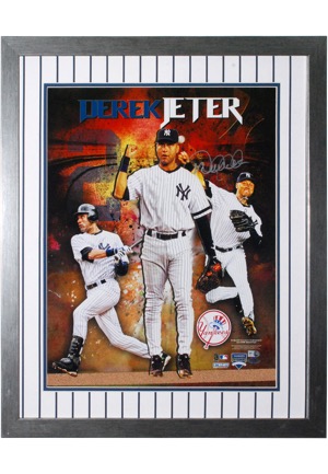 Framed Derek Jeter Autographed 3-D Pop-Up Photo (JSA • Steiner • MLB Hologram)