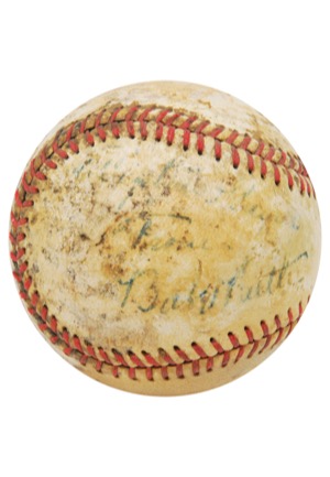 Babe Ruth & William Bendix Autographed Baseball (JSA)