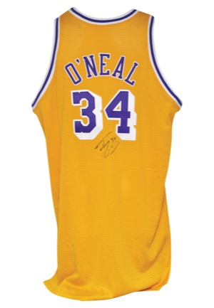 1998-99 Shaquille ONeal Los Angeles Lakers Game-Used & Autographed Home Jersey (JSA • DC Sports LOA)