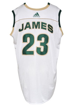 2003 LeBron James St. Vincent-St. Marys Irish High School Game-Used Home Jersey (9th Pangos Classic Tournament)