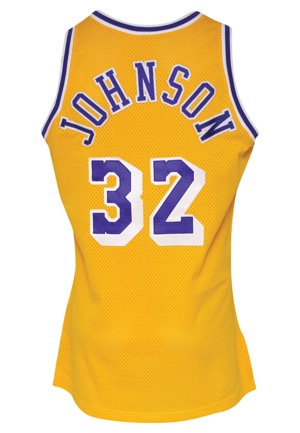 1992-93 Earvin "Magic" Johnson Los Angeles Lakers Game-Used & Autographed Home Jersey (JSA • DC Sports LOA)