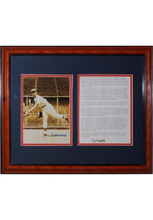 Framed Carl Hubbell Signed Photo & Letter (JSA)