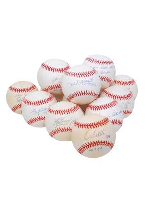 Autographed Baseballs – Aaron, Berra, Bonds, Branca/Thomson, Clemens, Griffey Jr., Rizzuto, Sosa, Torre, Wells (x3) & Vander Meer (13)(JSA) 
