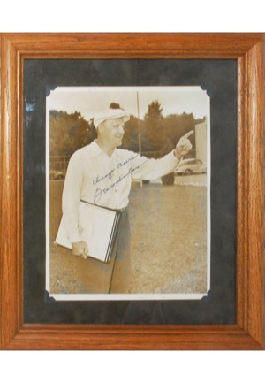Framed George Halas Autographed Photo & 10/21/1980 George Halas Signed Personal Check (2)(JSA)