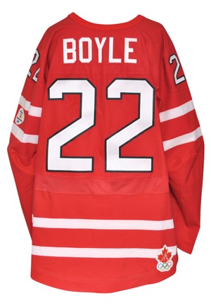 2/23/2010 Dan Boyle Team Canada Olympics Game-Used Red Jersey (NHLPA COA • Gold Medal Team)