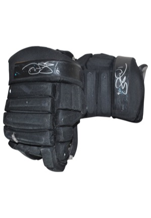 2010 Devin Setoguchi San Jose Sharks Game-Used & Twice-Autographed Gloves Set (JSA • Team COA)