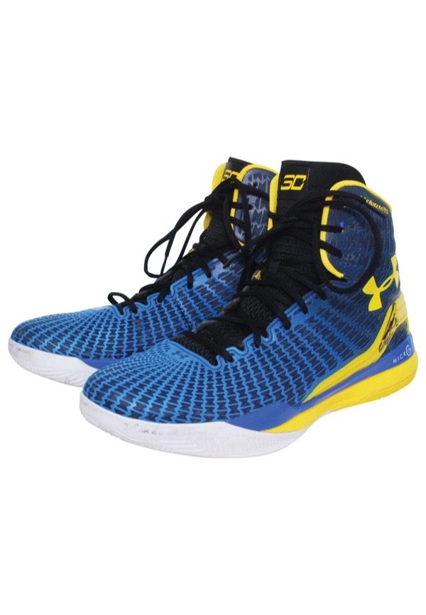 shoes, steph curry, blue, yellow, white, clutchfit drive, under