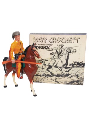 Vintage 1950s Hartland Toys Davy Crockett with Streak Action Figure with Reproduction Box