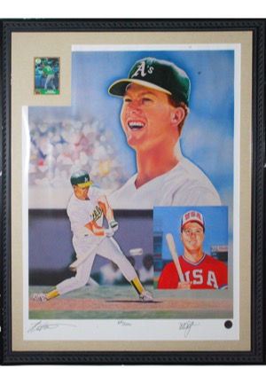 Framed Mark McGwire Autographed Limited Edition Phil Hanks Lithograph (JSA)