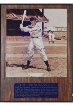 Framed Joe DiMaggio Autographed Limited Edition Photo (JSA)