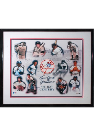 Framed New York Yankees "Team of the Century" Multi-Signed Limited Edition Print (JSA)